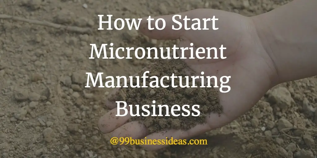 how to start micronutrient manufacturing business
