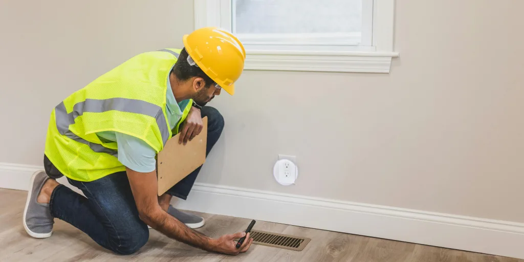 pic of a home inspector working